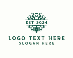 Eco - Landscaping Shovel Planting logo design