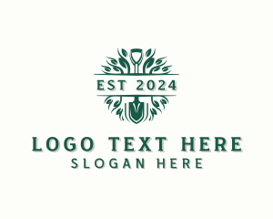 Landscaping Shovel Planting Logo