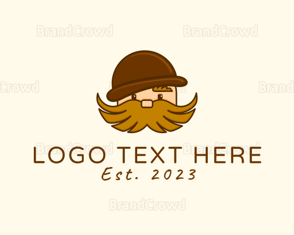 Hairy Moustache Guy Logo