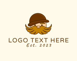 Illustration - Hairy Moustache Guy logo design