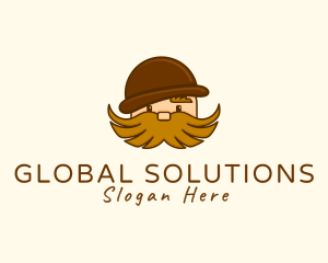 Hairy Moustache Guy Logo