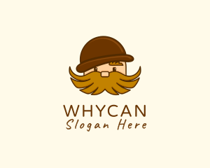Hairy Moustache Guy Logo
