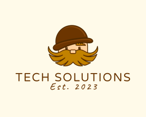 Groom - Hairy Moustache Guy logo design