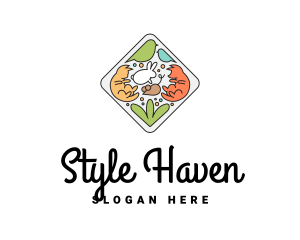 Shelter - Colorful Animal Emblem logo design