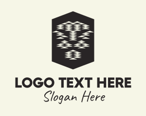 Hexagonal - Tribal Lion Head logo design