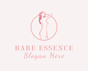 Curly Sexy Woman Nude logo design