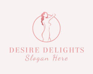 Curly Sexy Woman Nude logo design