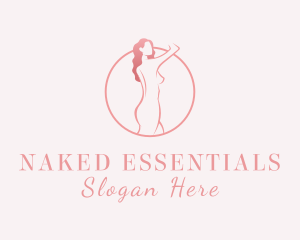 Curly Sexy Woman Nude logo design