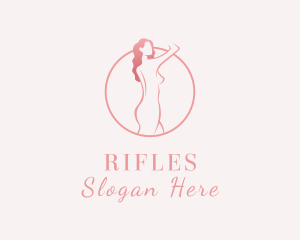 Aesthetic - Curly Sexy Woman Nude logo design