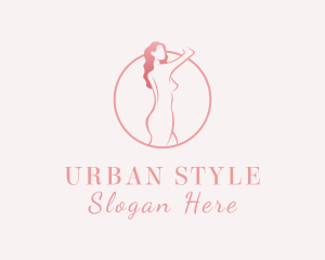 Curly Sexy Woman Nude logo design