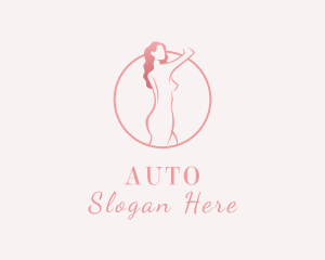 Naked - Curly Sexy Woman Nude logo design