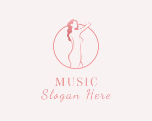 Curves - Curly Sexy Woman Nude logo design
