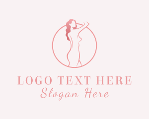 Undergarments - Curly Sexy Woman Nude logo design