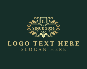 Regal - Decorative Leaf Shield logo design