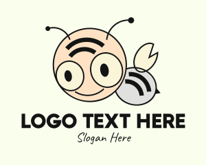 Wifi - Wifi Bee Character logo design