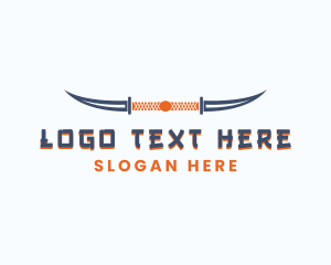 Dagger - Knife Blade Horns logo design