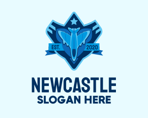 Sigil - Blue Fighter Jet Emblem logo design