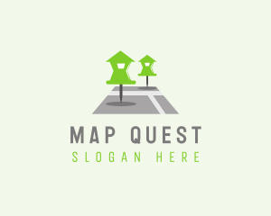 Home Pushpin Map logo design