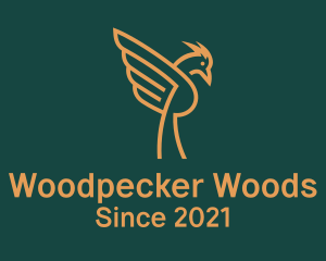 Woodpecker - Minimalist Kingfisher Bird logo design