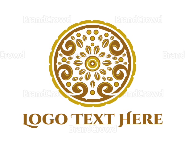 Gold Floral Circle Logo