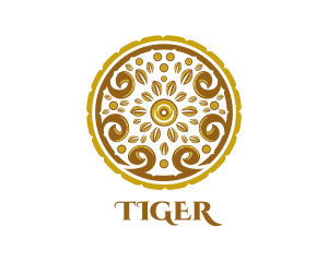 Gold Floral Circle Logo