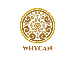 Gold Floral Circle Logo