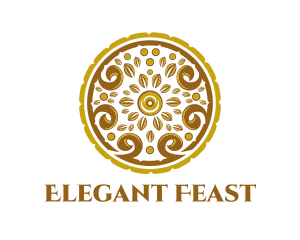 Banquet - Gold Floral Circle logo design