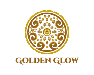 Tan - Gold Floral Circle logo design