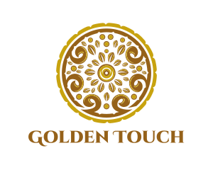 Gold Floral Circle logo design