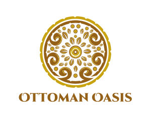 Ottoman - Gold Floral Circle logo design