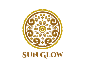 Gold Floral Circle logo design