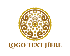 Gold Floral Circle Logo