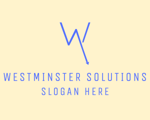 Blue W Recession  logo design