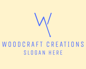 Blue W Recession  logo design