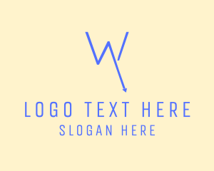 Letter W - Blue W Recession logo design