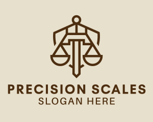 Sword Scales Justice logo design