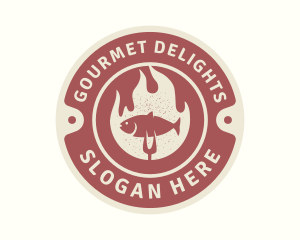 Hot Fish Grill Buffet logo design