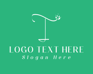 Letter T - Floral Letter T logo design