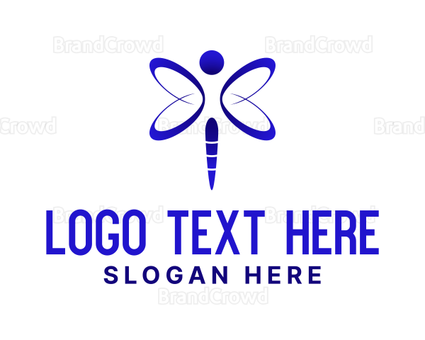 Blue Gradient Dragonfly Logo