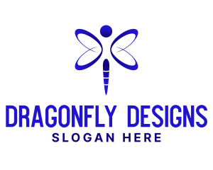 Blue Gradient Dragonfly  logo design