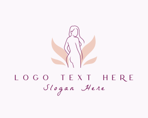 Massage - Nude Woman Body Aesthetic logo design