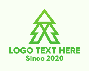 Eco - Green Pine Tree logo design