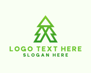 Forestry - Green Pine Tree logo design