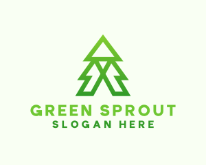 Green Pine Tree logo design