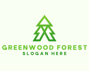 Green Pine Tree logo design