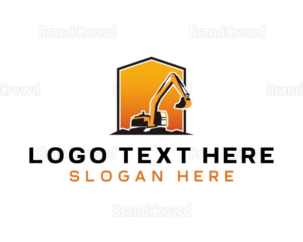 Excavator Digger Machinery Logo