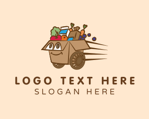 Illustration - Express Food Delivery Box logo design