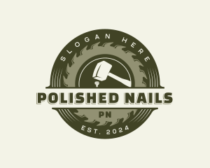 Carpentry Mallet Nail logo design