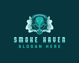 Vaping Alien Gamer logo design