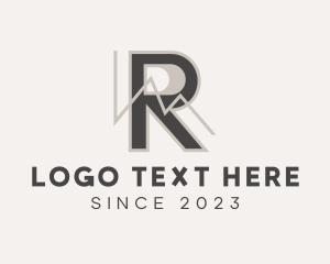 Recreation - Mountain Outline Letter R logo design